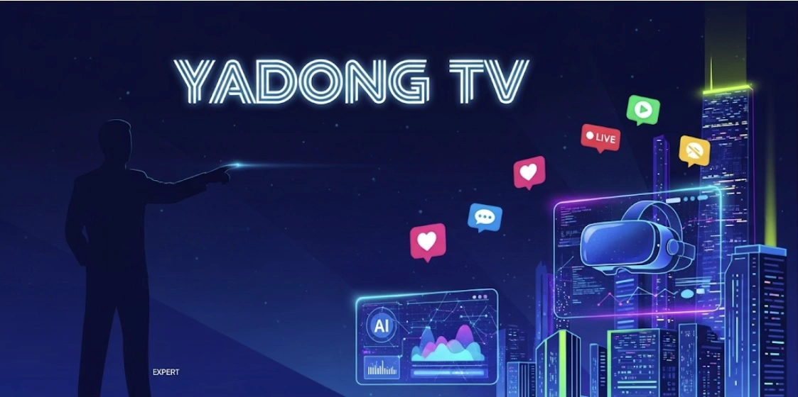 (사진설명 : 한남자가 미래도시를 바라보며 VR기계가 있는 곳을 가르키고 있다, 미래지향적인 이미지 )